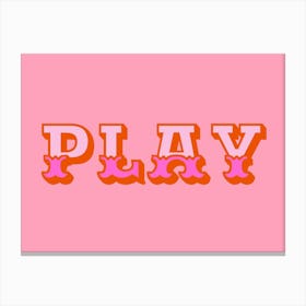Play Kids Playroom Pink and Orange Canvas Print