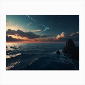 Sunset Over The Ocean 12 Canvas Print