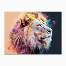 Lion Animal Abstract 5 Canvas Print