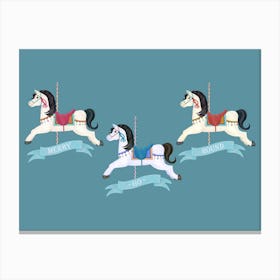 Merry Go Round Carousel Horses Canvas Print