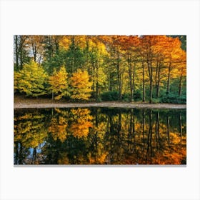 Serene Autumn Reflections 42 Canvas Print