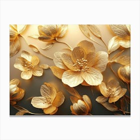 Gold Flowers 35 Canvas Print