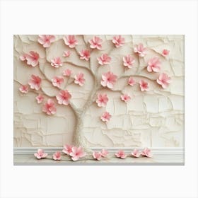 3d Picture Of A Tree With Pink Flowers 2 Canvas Print