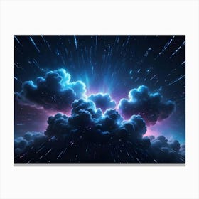 Abstract Image Of A Dark, Stormy Sky With Clouds Parting To Reveal A Bright Light, Symbolizing Hope, Revelation, Or A Breakthrough Moment Canvas Print