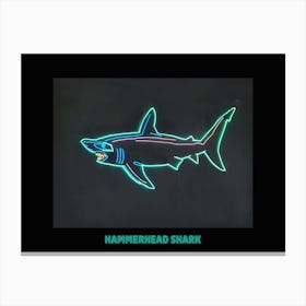 Aqua Hammerhead Shark 1 Poster Canvas Print