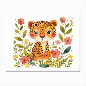 Little Floral Jaguar 1 Canvas Print