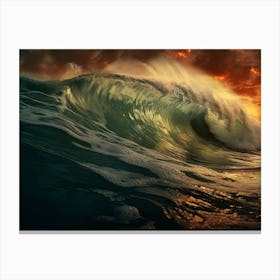 Sunset Ocean Wave 1 Canvas Print