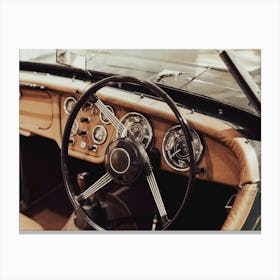 Interior Of A Classic Car Canvas Print