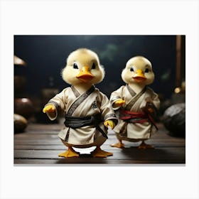 Karate Ducks Canvas Print