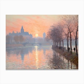 Sunrise On The Seine Canvas Print