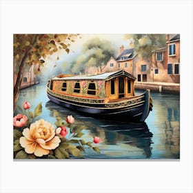 Default A Whimsically Weathered Tole Design Adorning A Canal B 0 Canvas Print