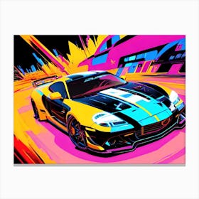 Neon Car Canvas Print