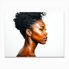 Side Profile Of Beautiful Woman Oil Painting 156 Canvas Print