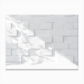 Abstract White Background With Brick Shadow Texture Backdrop Design Canvas Print