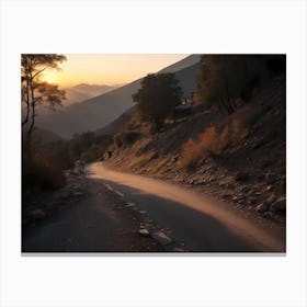 Sunset On A Mountain Road 2 Canvas Print