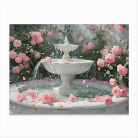 Fountain Of Roses Canvas Print