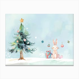 Watercolor Christmas Tree Canvas Print