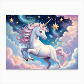 Unicorn In The Sky 16 Canvas Print