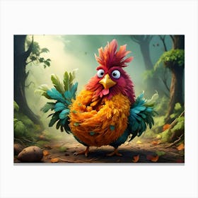 Feathered friend, Colorful Chicken #5 Canvas Print