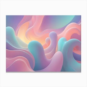 A 3d Illustration Of Abstract, Colorful Shapes, Including Soft, Rounded Curves And Flowing Lines Canvas Print