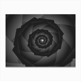 Monochrome Tech Spiral Pattern Canvas Print