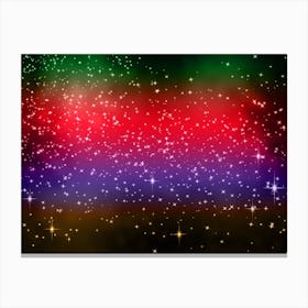 Yellow, Blue, Red, Green Shining Star Background Canvas Print