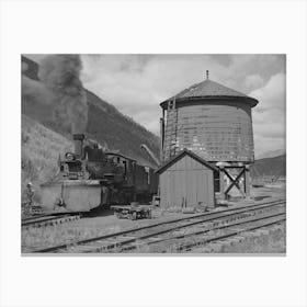 Untitled Photo, Possibly Related To Narrow Gauge Railway Yards, Train And Water Tank At Telluride, Colorado By Canvas Print