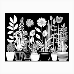 Lion cut inspired Black and white Garden plants & flowers art, Gardening art, Garden 201 Canvas Print
