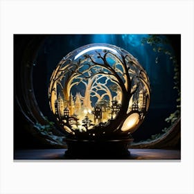 A Glowing Orb Inextricably Linked With The Mystical World Of Fairy Tales Nestled Against A Deeply S Canvas Print