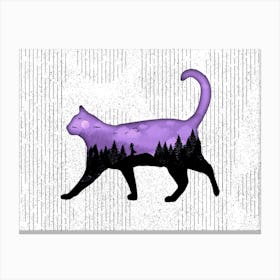 Cat Halloween Pet Forest Silhouette Animal Surreal Nature Fantasy Canvas Print