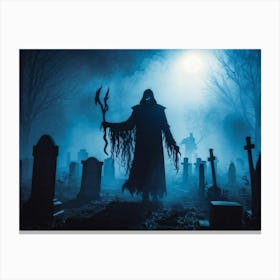 Spooky Graveyard 1 Canvas Print