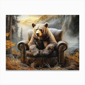 Bear In The Chair Canvas Print