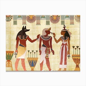 Egyptian Women Man Priest Canvas Print