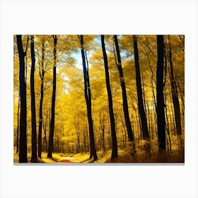 Yellow Trees In A Forest 1 Canvas Print