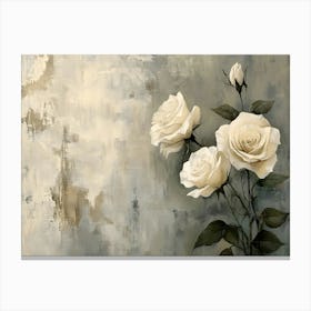 Minimalist White Roses 2 Canvas Print