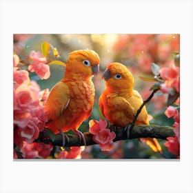 Beautiful Bird on a branch 16 Canvas Print