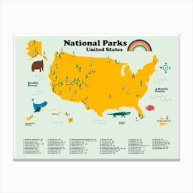United States National Parks Canvas Print