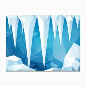 Abstract Polygonal Icicles Pattern Geometric Shapes Resembling Ice Cast In Various Shades Of White (1) Canvas Print