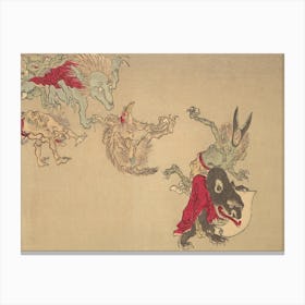 Night Parade of A Hundred Demons Kawanabe Kyosai Vintage Japanese Woodblock Print Yokai 20 Canvas Print