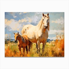 Horses Painting In Chile, Landscape 3 Canvas Print