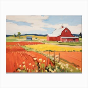 Red Barn - expressionism 1 Canvas Print