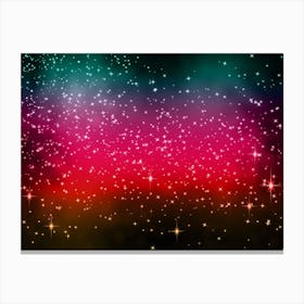 Yellow, Magenta, Teal Shining Star Background Canvas Print