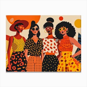 Women In Polka Dots Canvas Print