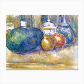Still Life With A Watermelon And Pomegranates, Paul Cézanne Canvas Print