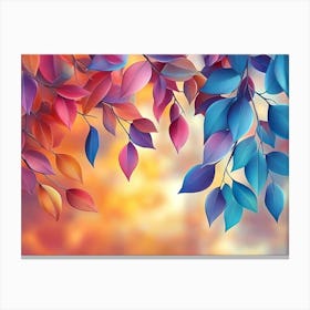 Elegant Colorful with Vibrant Leaves Canvas Print