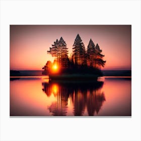 Sunset On An Island Canvas Print