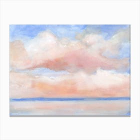 Blush Cloud Beam Landscape Canvas Print