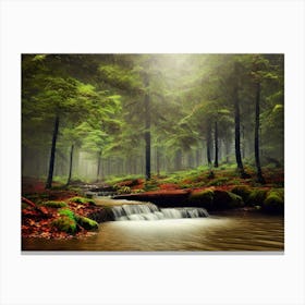 Stream In The Forest 2 Canvas Print