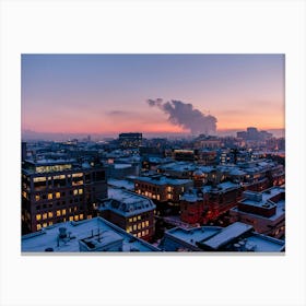 Cityscape At Dusk Canvas Print