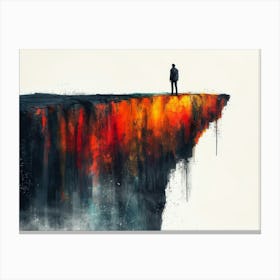 Man Standing On A Cliff 7 Canvas Print